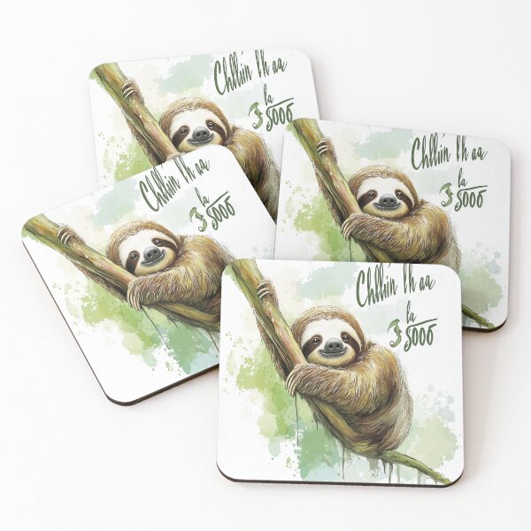 Item preview, Chillin’ Like a Slooooth – Relaxed Sloth Watercolor Design designed and sold by Thorrdu.