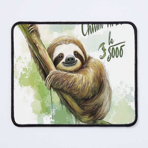 Item preview, Chillin’ Like a Slooooth – Relaxed Sloth Watercolor Design designed and sold by Thorrdu.