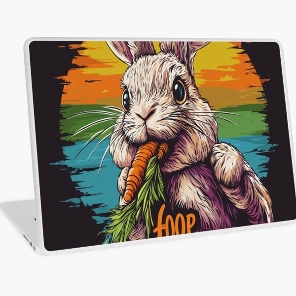 Aperçu de l'œuvre Lapin joyeux – « Foop I’m Happppyyy! » – Design mignon et coloré créée et vendue par Thorrdu.