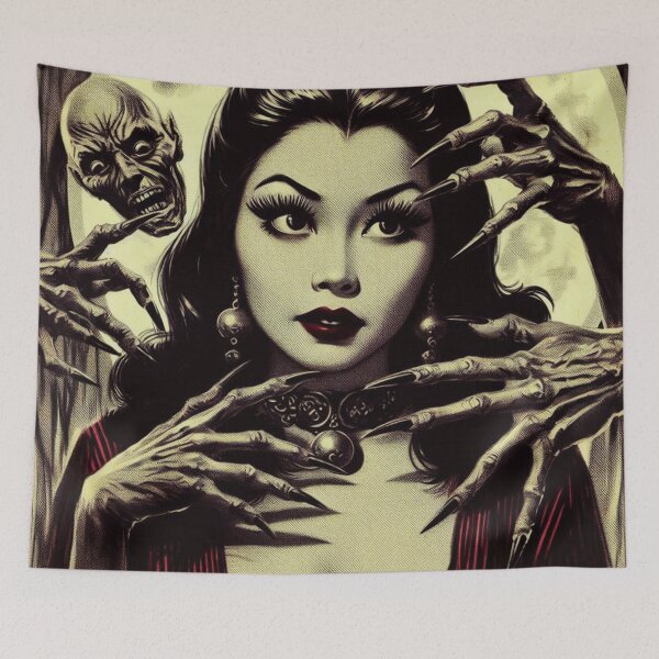 Aperçu de l'œuvre Fille vampire effrayante créée et vendue par PulpVintage.
