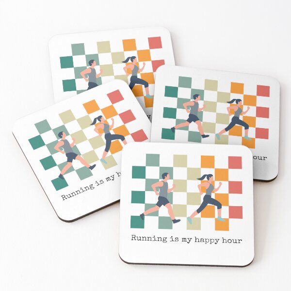 Item preview, Running is my happy hour men woman man and woman running pictures designed and sold by siempredesign.