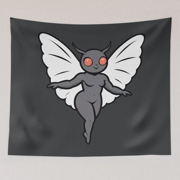 Item preview, Elegant Mothman Cryptid – Fantasy Creature Design designed and sold by SlowMarchArt.