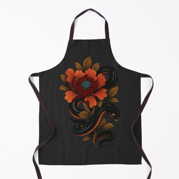 Item preview, Neo Trad Snek n Peony designed and sold by OxideArtStudio.