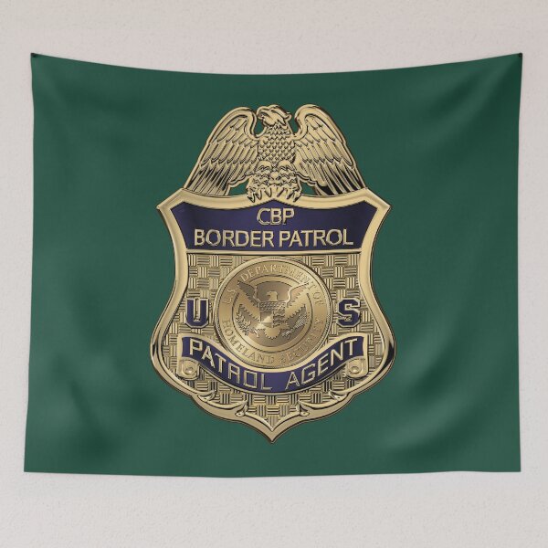 Item preview, United States Border Patrol - USBP Patrol Agent Badge over Forest Green designed and sold by Serge Averbukh Art Studio.