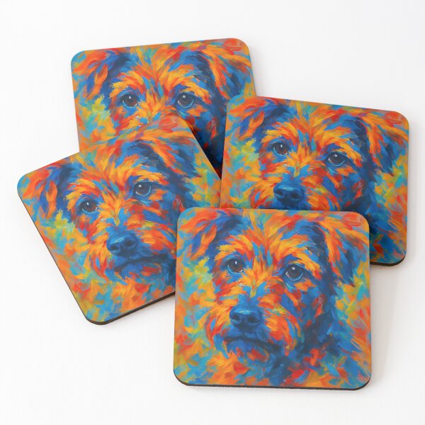 Item preview, Abstract Colorful Border Terrier Portrait designed and sold by Masha_D.