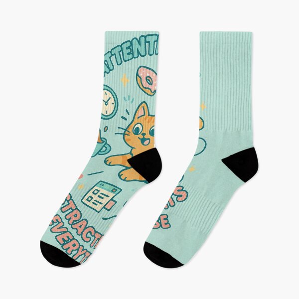 Item preview, ADHD Cat – Embracing Neurodiversity with a Cute and Playful Feline designed and sold by Manyface Artistry.