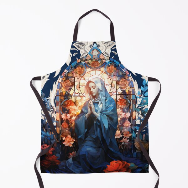Item preview, Stained Glass Blessed Virgin Mary Blue designed and sold by Pixelchicken.