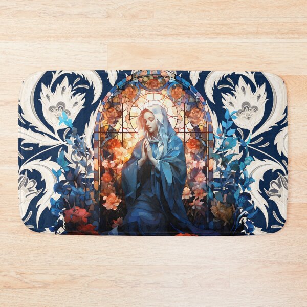Item preview, Stained Glass Blessed Virgin Mary Blue designed and sold by Pixelchicken.