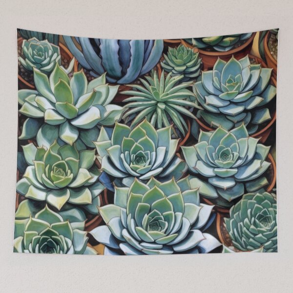 Item preview, Mexican Succulents Botanical Landscape Painting designed and sold by retrographics.