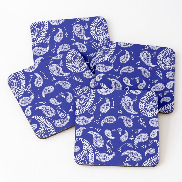 Item preview, Blue Bandana Paisley – Hand-Drawn Heritage Print designed and sold by John-NW-Shop.