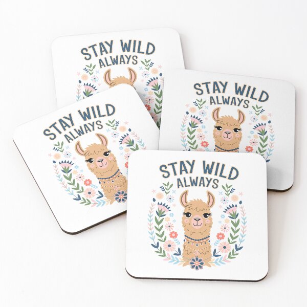 Item preview, Stay Wild Always Cute Llama Surrounded by Pastel Floral Wreath designed and sold by Taans-Creation.