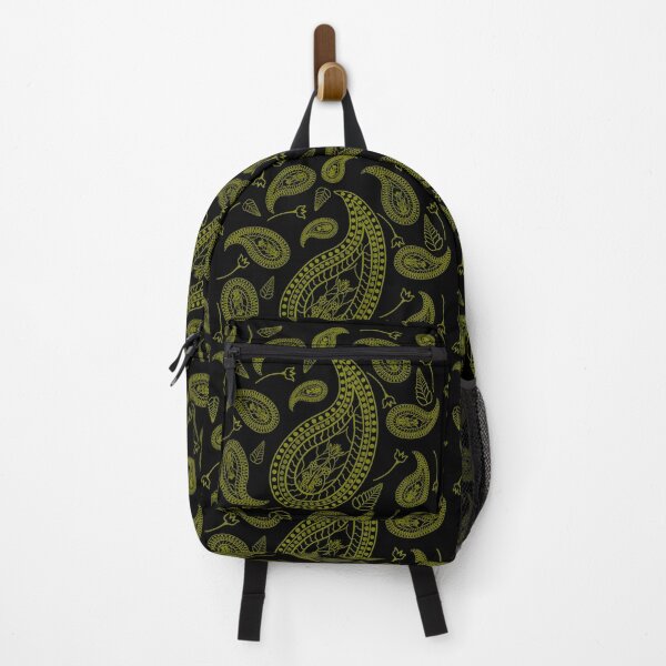 Item preview, Olive Paisley on Black – Hand-Drawn Urban Bandana designed and sold by John-NW-Shop.