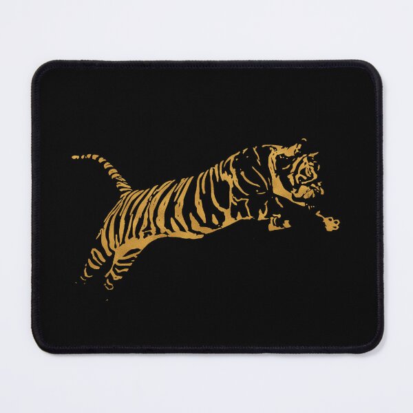 Item preview, Leaping Tiger In Metallic Gold designed and sold by Pixelchicken.