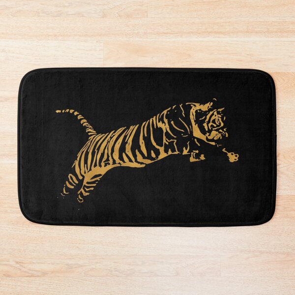 Item preview, Leaping Tiger In Metallic Gold designed and sold by Pixelchicken.
