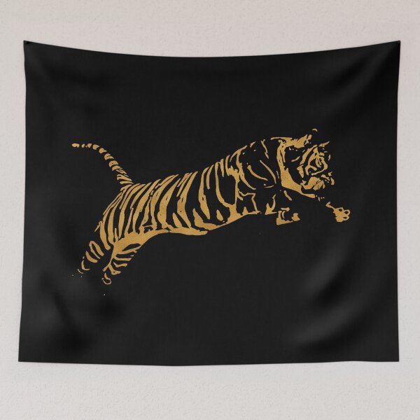 Item preview, Leaping Tiger In Metallic Gold designed and sold by Pixelchicken.