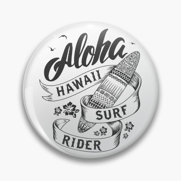 Item preview, Aloha Hawaii Surf Rider Vintage Tropical Surfboard Design designed and sold by StickerAndLove.
