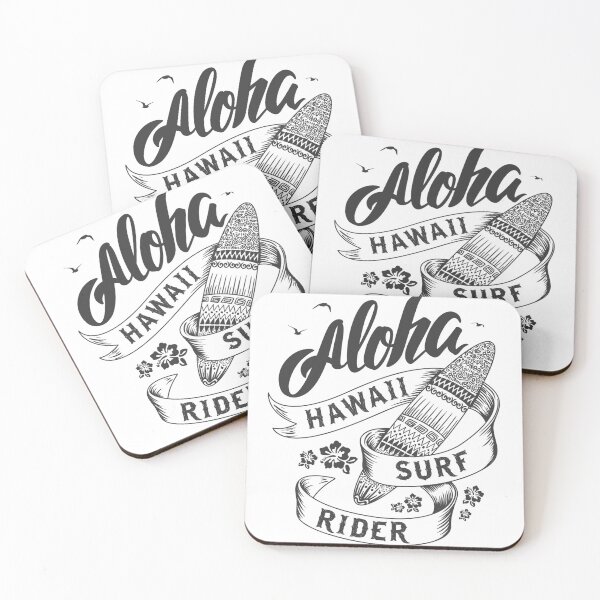Item preview, Aloha Hawaii Surf Rider Vintage Tropical Surfboard Design designed and sold by StickerAndLove.