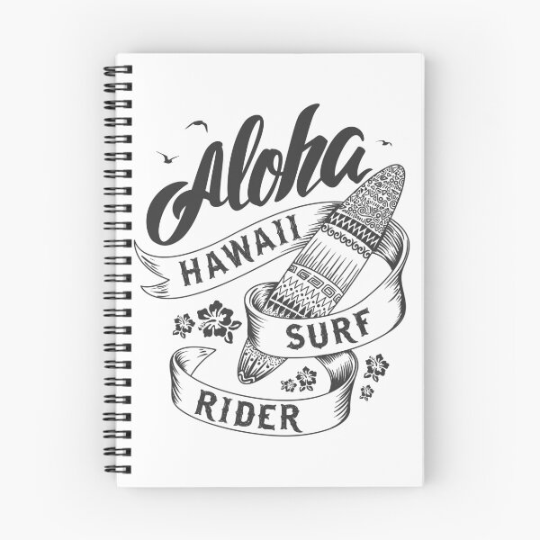 Item preview, Aloha Hawaii Surf Rider Vintage Tropical Surfboard Design designed and sold by StickerAndLove.
