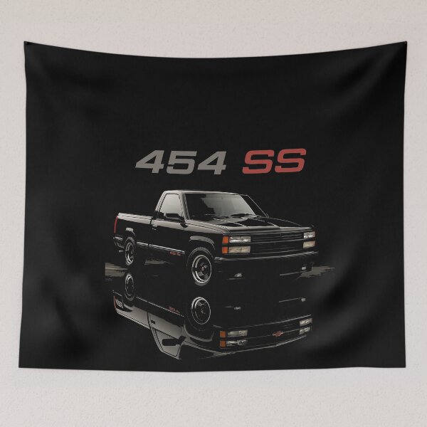 Item preview, 1990 Chevy 454 SS Truck Blackout Muscle Pickup Minimalist Art designed and sold by TheArtOfCar.