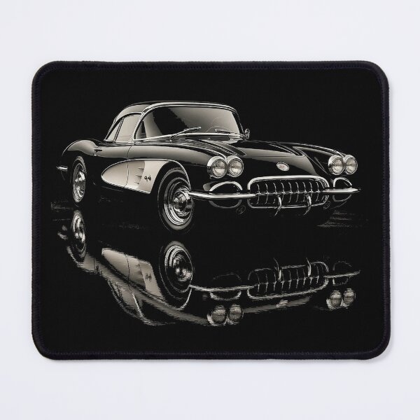 Item preview, 1959 Chevrolet Corvette C1 Classic Car Black and Chrome Minimalist Art designed and sold by TheArtOfCar.