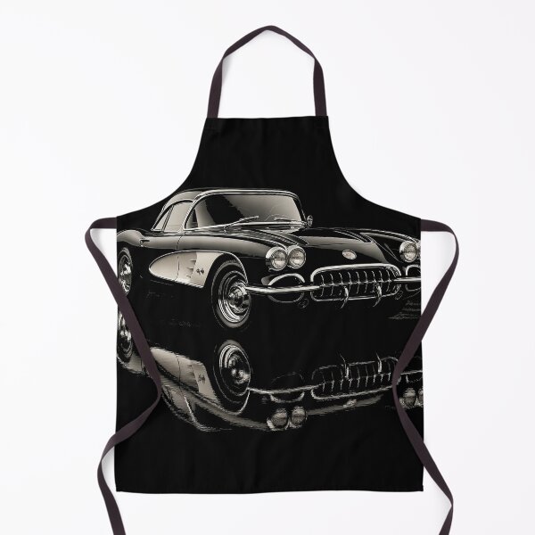 Item preview, 1959 Chevrolet Corvette C1 Classic Car Black and Chrome Minimalist Art designed and sold by TheArtOfCar.