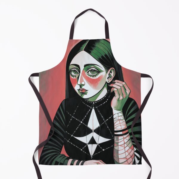 Item preview, Portrait Goth Girl Cubist Painting Picasso Style designed and sold by retrographics.