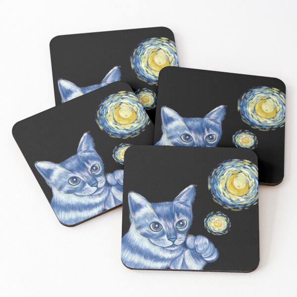 Item preview, Blue Starry Night British Shorthair Cat Illustration designed and sold by Scarlet Swan.