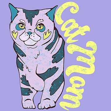 Artwork thumbnail, Cat Mom yellow text by crestfallenmermaid