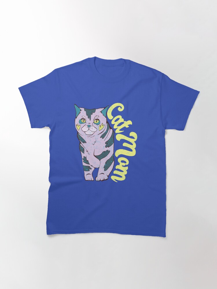 Thumbnail 3 of 7, Classic T-Shirt, Cat Mom yellow text designed and sold by manniemoonstone.