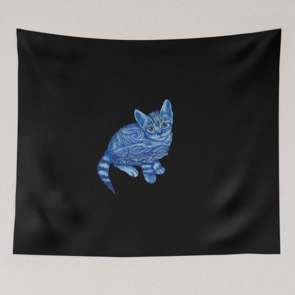 Item preview, Blue Starry Night Bengal Cat Illustration   designed and sold by Scarlet Swan.