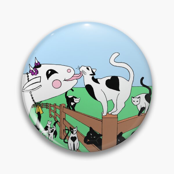 Item preview, Nine Harlequin Heart Cats with a Happy Cow Circle Die Cut designed and sold by JoyousArt4u.