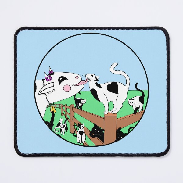 Item preview, Nine Harlequin Heart Cats with a Happy Cow Circle Die Cut designed and sold by JoyousArt4u.