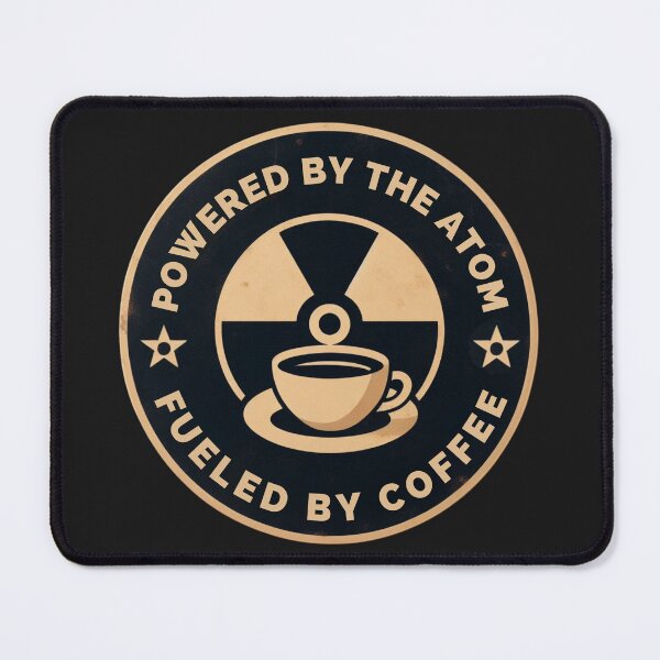 Item preview, Powered by the Atom, Fueled by Coffee - Nuclear Humor Sticker, naval nuclear worker sticker, engineer humor, submarine designed and sold by Warhead Collective.