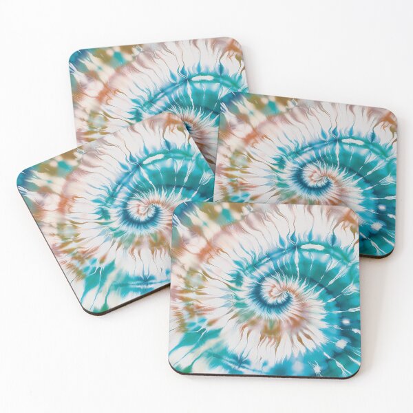 Item preview, Tie dye, tiedye, teal and beige swirl tie dye, psychedelic pattern,  organic pattern, vibrant boho watercolour design  designed and sold by navitalidesign.