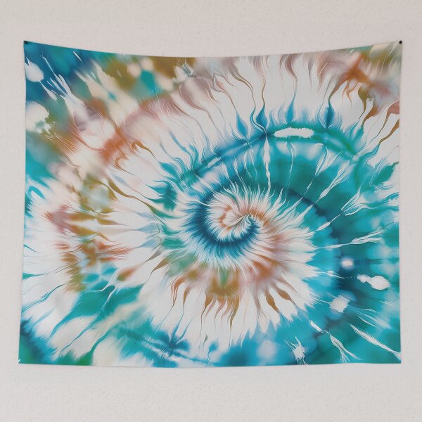 Item preview, Tie dye, tiedye, teal and beige swirl tie dye, psychedelic pattern,  organic pattern, vibrant boho watercolour design  designed and sold by navitalidesign.