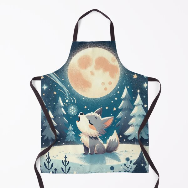 Item preview, A Wolf Cubs First Full Moon Howl - Cartoon Kid's Art designed and sold by nikkolaus.