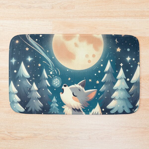 Item preview, A Wolf Cubs First Full Moon Howl - Cartoon Kid's Art designed and sold by nikkolaus.
