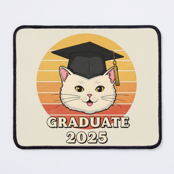 Item preview, Retro Cute Graduate Cat – Class of 2025 Crayon Style Design designed and sold by ChubbyGoong.