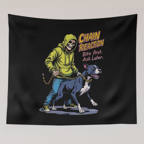 Item preview, CHAIN REACTION – Skeleton Hoodie & Pit Bull designed and sold by CreativoDesign.