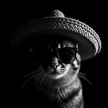 Artwork thumbnail, Cat wearing sombrero and sunglasses by sceneryphototee