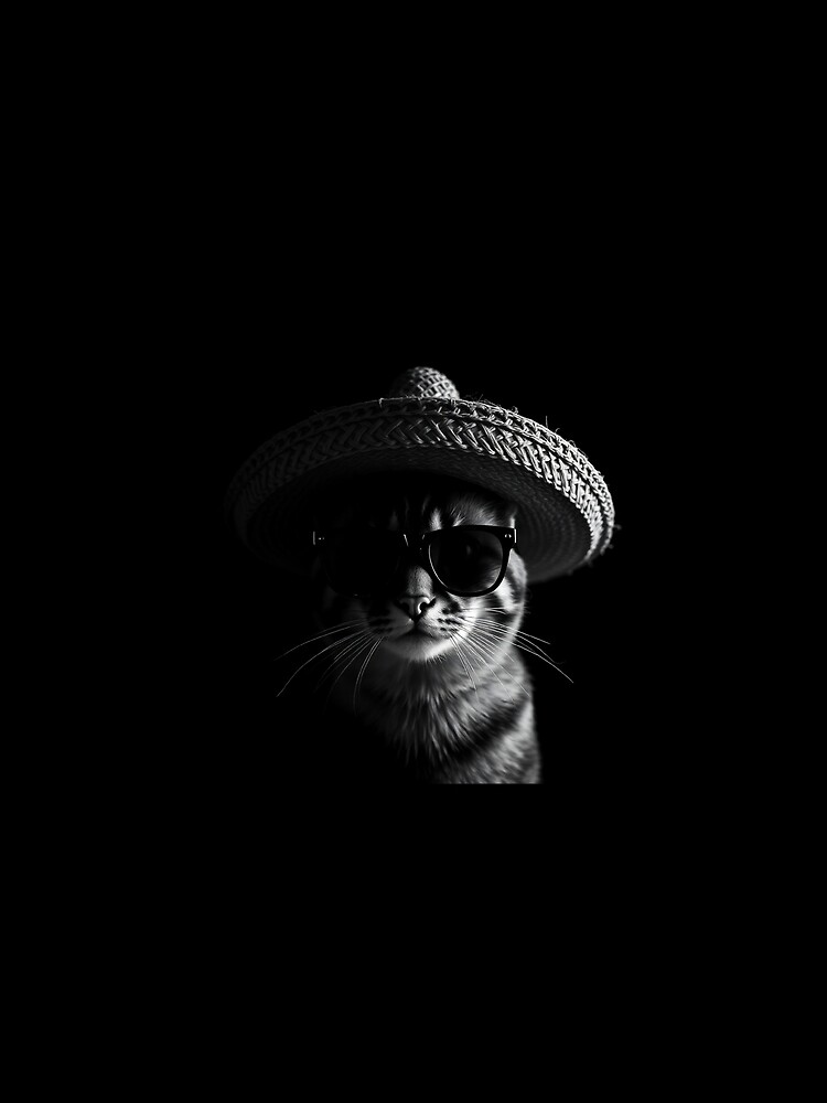 Thumbnail 5 of 5, Graphic T-Shirt, Cat wearing sombrero and sunglasses designed and sold by sceneryphototee.
