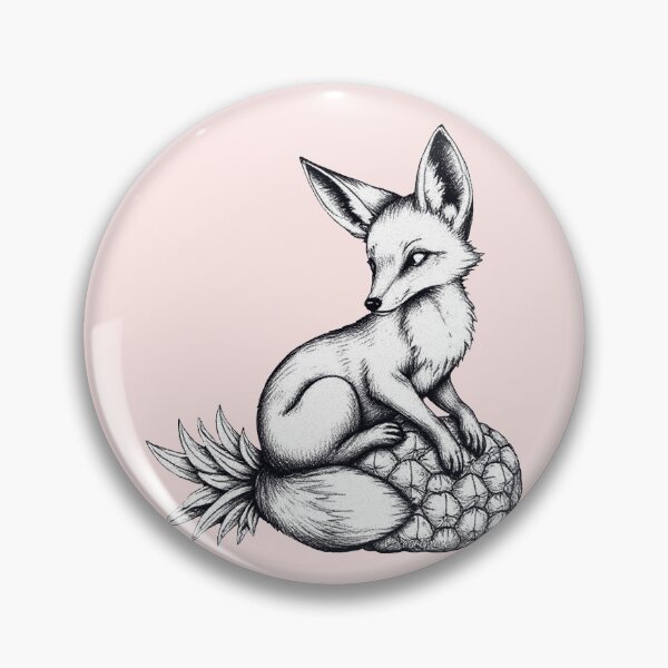Item preview, Vixen on a pineapple Pen and Ink drawing.  designed and sold by Vixen-Games.