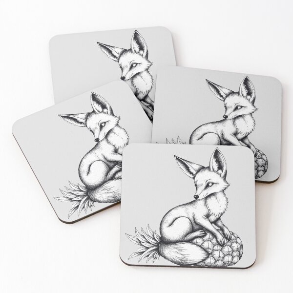 Item preview, Vixen on a pineapple Pen and Ink drawing.  designed and sold by Vixen-Games.