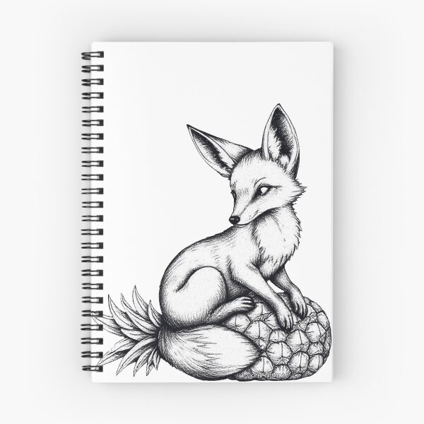Item preview, Vixen on a pineapple Pen and Ink drawing.  designed and sold by Vixen-Games.