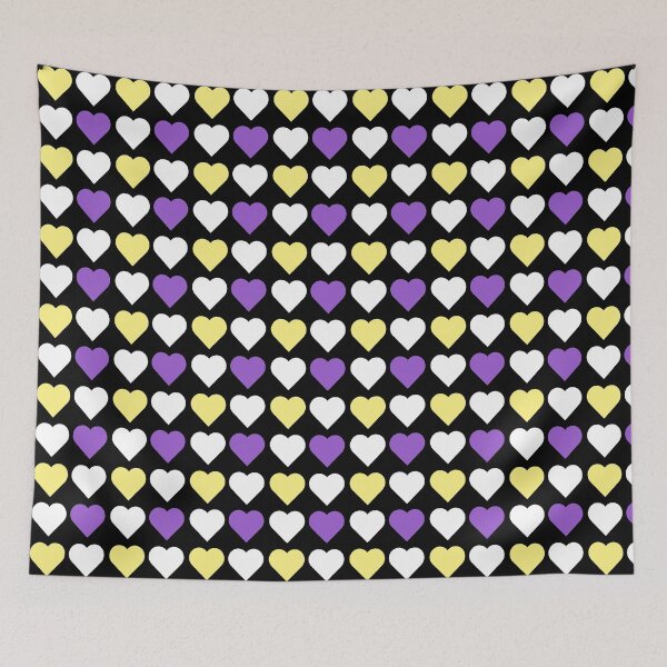 Item preview, nonbinary pride hearts designed and sold by CaringSupplies.