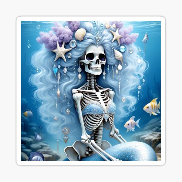 Item preview, White Sea Star Skeletal Mermaid designed and sold by Basic Bruja.