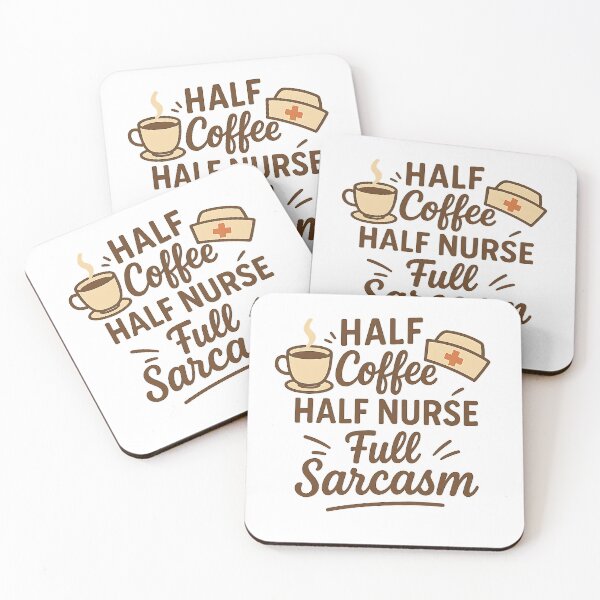 Item preview, Half Coffee Half Nurse Full Sarcasm designed and sold by catthemedic.