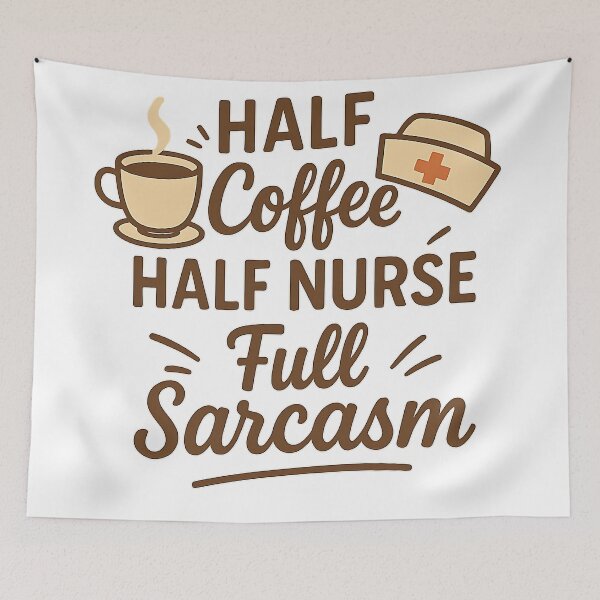 Item preview, Half Coffee Half Nurse Full Sarcasm designed and sold by catthemedic.