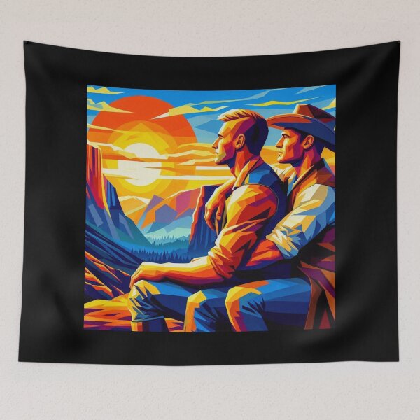 Item preview, Cubist Gay 'Always' Cool Cowboy Daddies Gay Pride Graphic Design designed and sold by ItsAKinkThing.