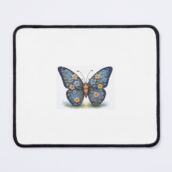 Artikel-Vorschau von Blauer Schmetterling mit Blütenflügeln, designt und verkauft von Love Earth Designs.